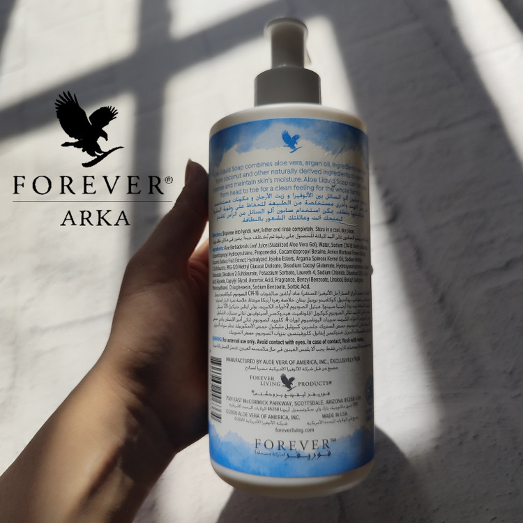 1. Forever Aloe Liquid Soap – بطری ۴۷۳ میلیلیتری صابون مایع با پمپ، ترکیب آلوئهورا و روغن آرگان